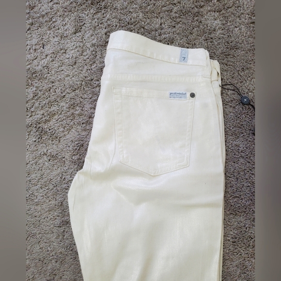 Off white coated 7 for all mankind jeans - Picture 1 of 6